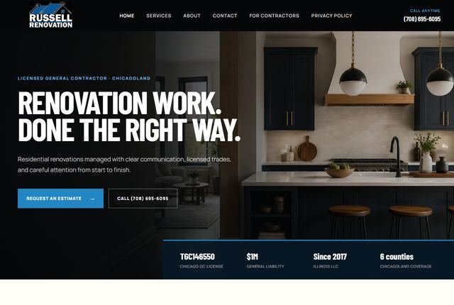 Russell Renovation contractor website